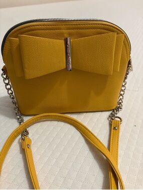 Betsey Johnson Yellow Bow Crossbody Bag